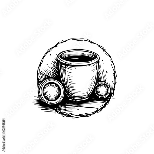 Elegant monochrome coffee illustration for cafe menus and graphic design projects a visually appealing drink concept