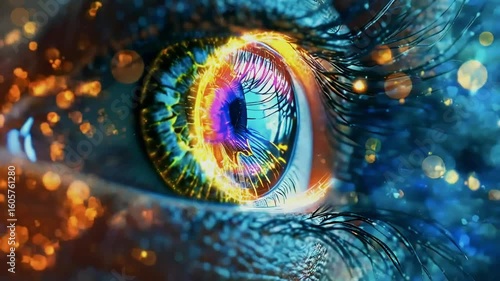 Vibrant Eye with Abstract Patterns