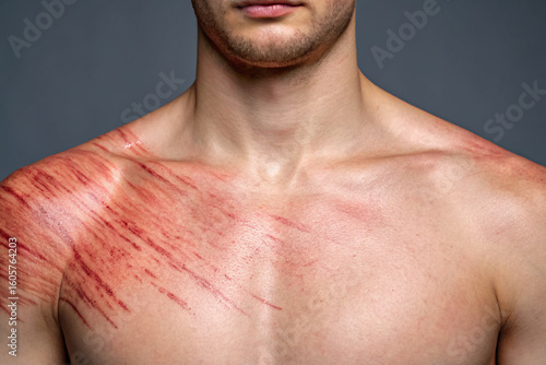 young man with naked torso