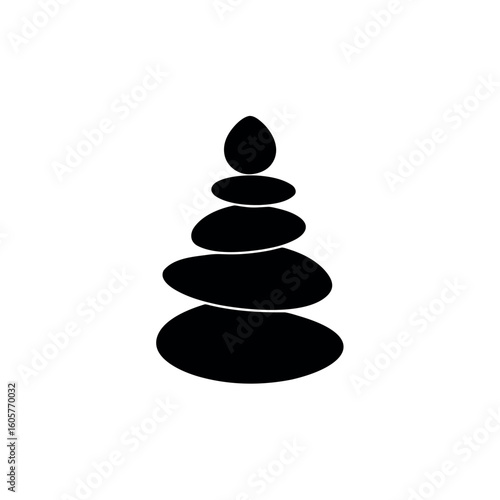 Balanced Stones Stacked Logo Icon Vector Illustration