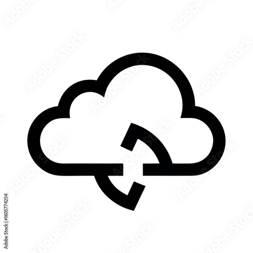 Cloud with Arrow Syncing Icon Vector Illustration