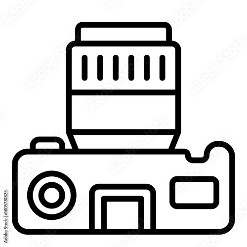 camera equipment outline icon used for photography gear setup