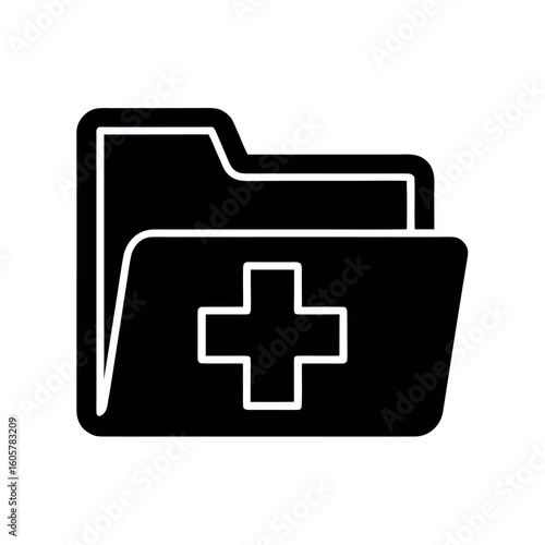 Healthcare File Folder Logo Icon Vector Illustration