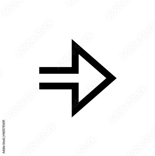 Simple black arrow pointing to the right, a directional symbol.