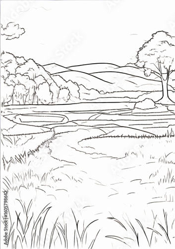 Wallpaper Mural landscape with trees Torontodigital.ca