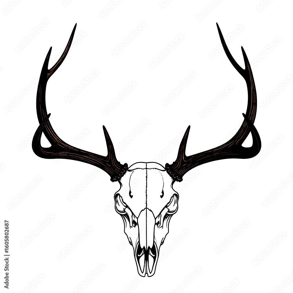 Fototapeta premium Deer Skull with Antlers
