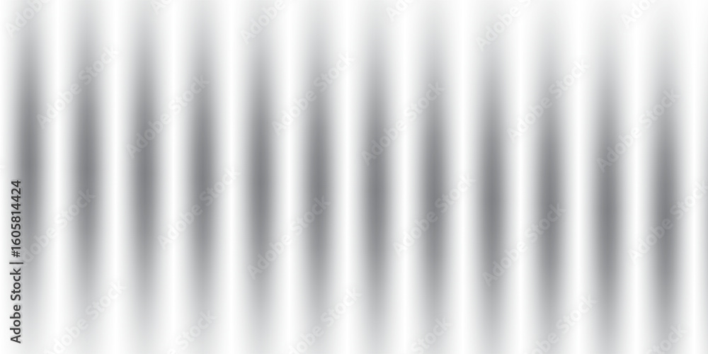 Obraz premium Metallic abstract wavy stripes background. Shiny metal striped surface. Abstract futuristic white silver architecture background. Modern design with wavy pattern. Futuristic interior concept. Vector.