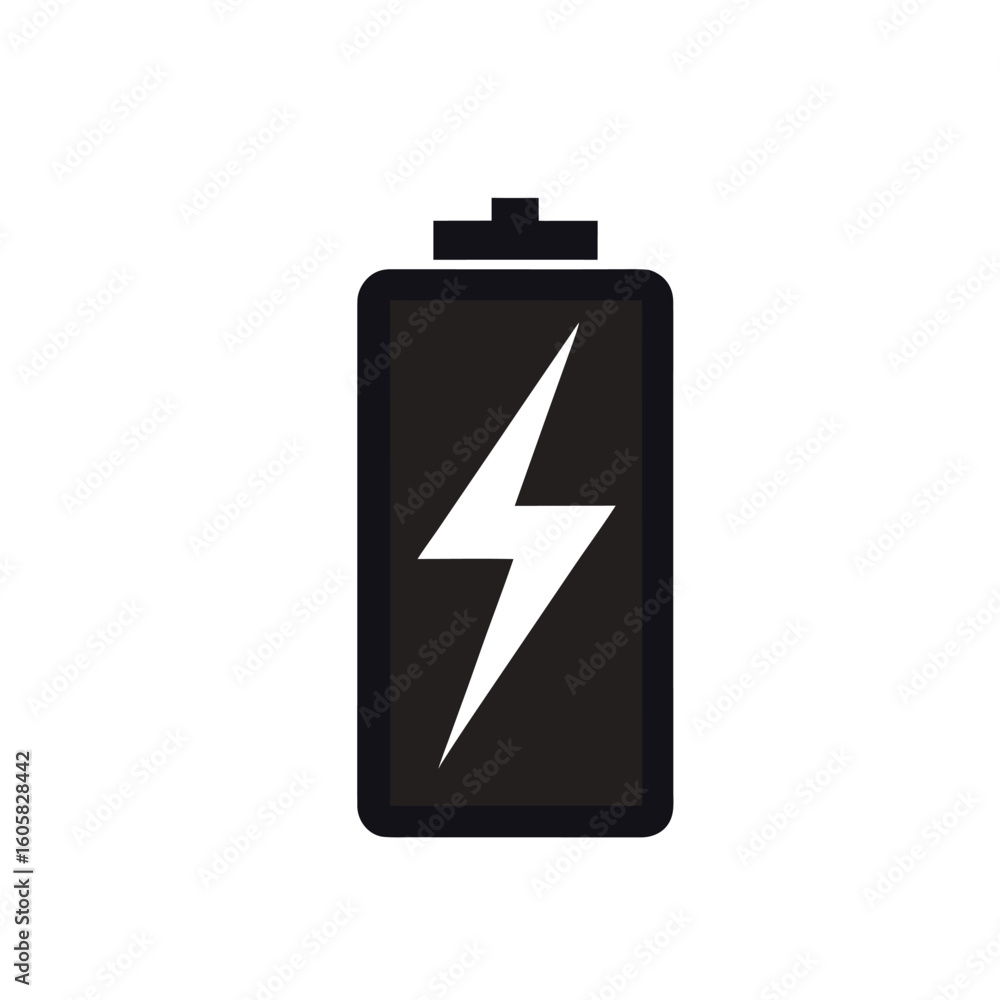 Black Battery with Lightning Symbol (Bold Silhouette)
Black Battery with Lightning Symbol (Bold Silhouette)