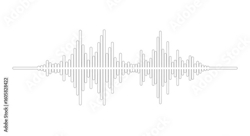 Abstract Audio Waveform Visualization Displaying Sound Frequencies on a White Backdrop