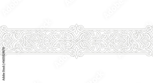 Elegant decorative border with intricate interlaced patterns ideal for invitations or graphic design projects creating visual interest