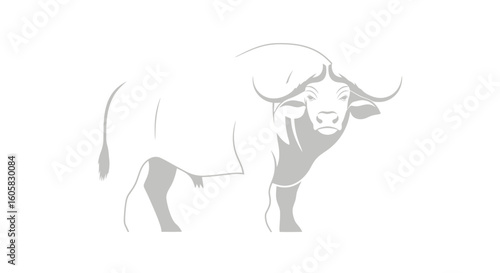 Elegant Buffalo Silhouette Graphic Illustration on a Clean White Background for Various Creative Applications