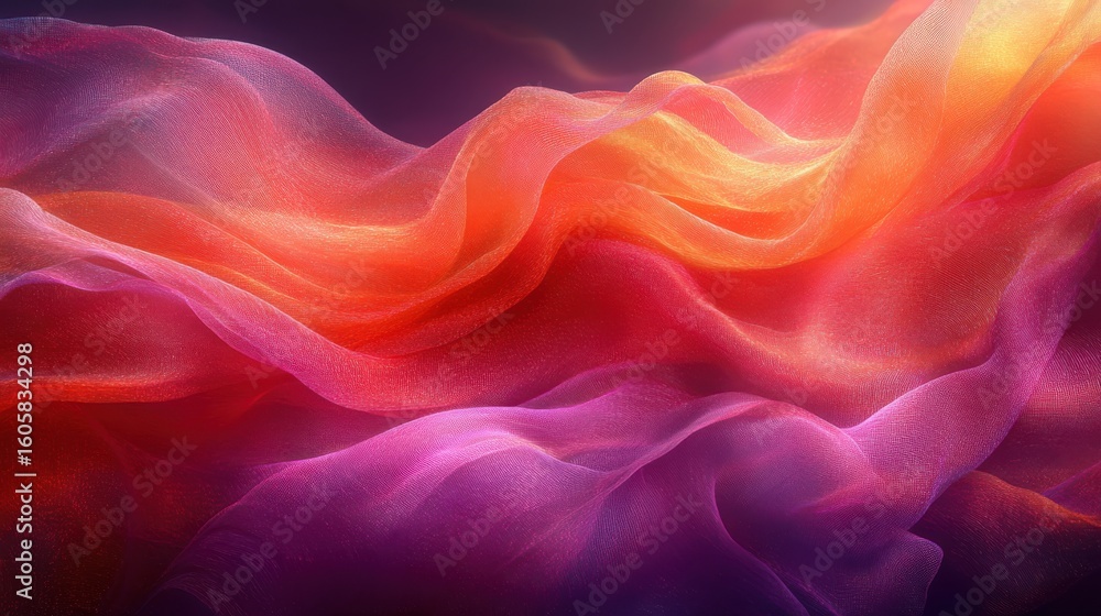 Obraz premium Vibrant Abstract Waves of Colorful Silk Softness in Motion
