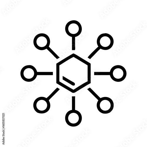 An abstract representation of the structure molecule. This modern illustration conveys the concept of scientific and technological innovation.