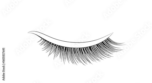 Stylized Eyelash Extension Illustration: Elegant, Minimalist Design for Beauty Branding and Aesthetics