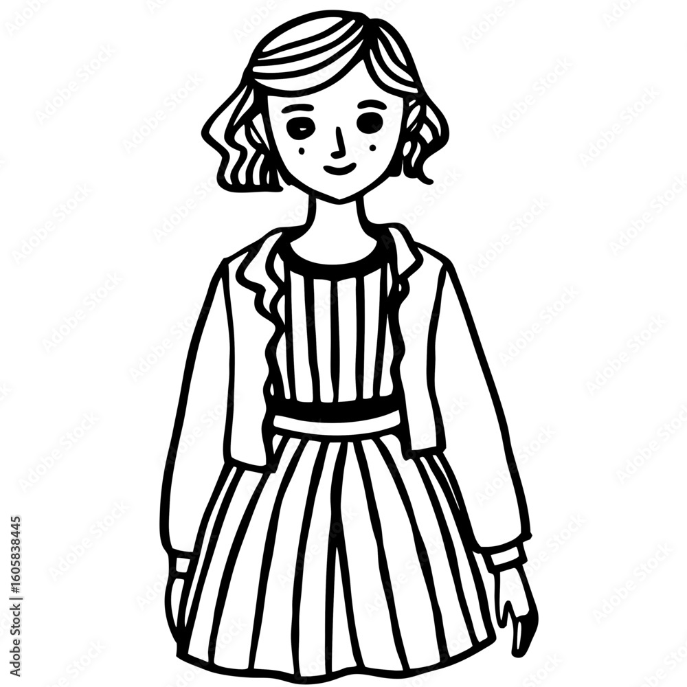 Sketch Style Fashion Girls Set Sketch Style Fashion Girls Set