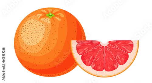 Captivating citrus: A vibrant grapefruit still life showcasing freshness and natural elegance with isolated presentation