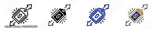 Marginal Cost Line  Icon Set Multiple Style Collection
