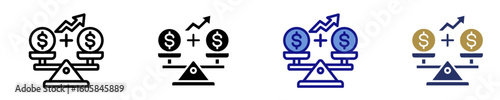 Price Stability  Icon Set Multiple Style Collection
