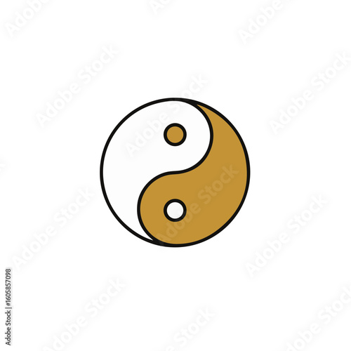 A simple golden yin yang symbol.