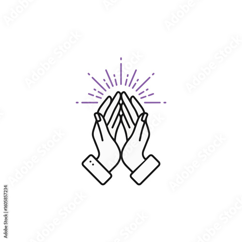 Hands held up in prayer, seeking guidance or giving thanks. The simplicity of the image evokes a sense of peace and reflection.