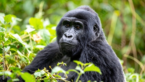 Gorilla in Lush Jungle