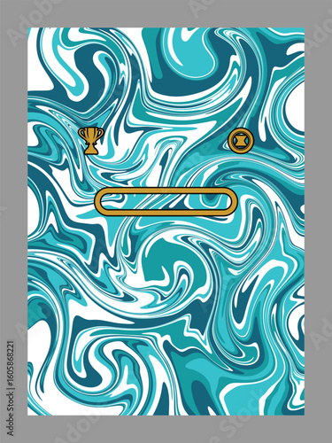 Abstract Swirls Poster with Gold Accents