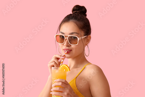Pretty young woman in swims...
