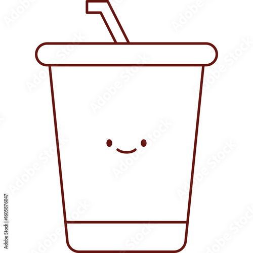 Flat Soda Drink Icon Illustration