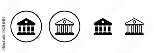 Bank icon logo design. Bank sign and symbol, museum, university