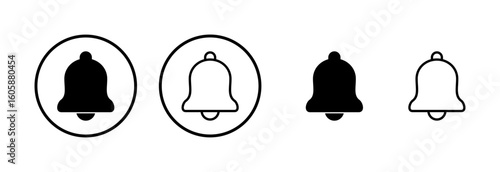 Bell icon logo design. Notification sign and symbol for web site design
