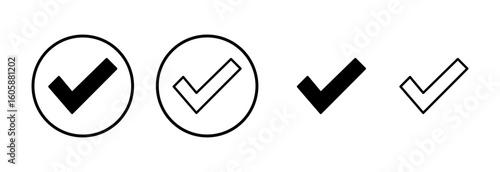 Check mark icon logo design. Tick mark sign and symbol