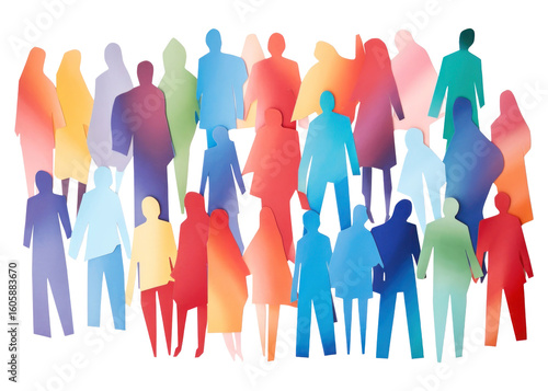 PNG People back white background togetherness.