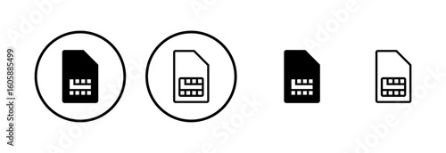 Sim card icon logo design. dual sim card sign and symbol