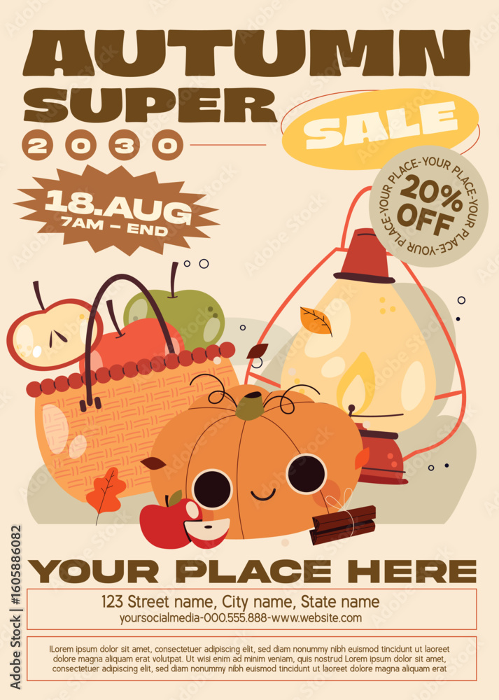Naklejka premium Autumn Sale Flyer