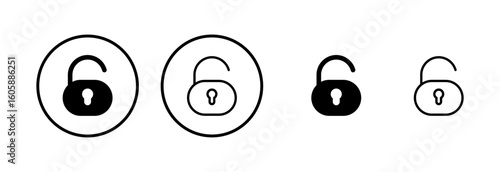 Unlock icon logo design. Unlock sign and symbol. unlocked padlock icon