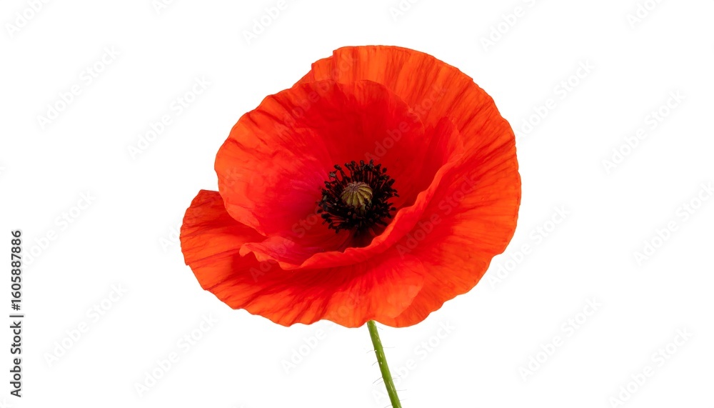 Obraz premium Striking red poppy flower isolated on white background for memorial day