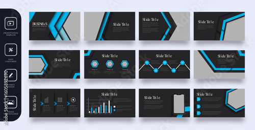 Vector  business powerpoint presentation slides template green color design minimalist business layout template design
