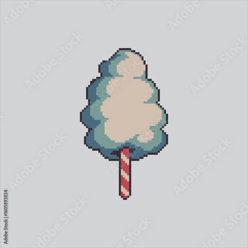 Pixel art illustration Cotton Candy. Pixelated Sweet Candy. Sweet Cotton Candy Icon pixelated for the pixel art game and icon for website and video game. old school retro.