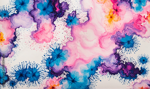 colorful watercolor paint s...