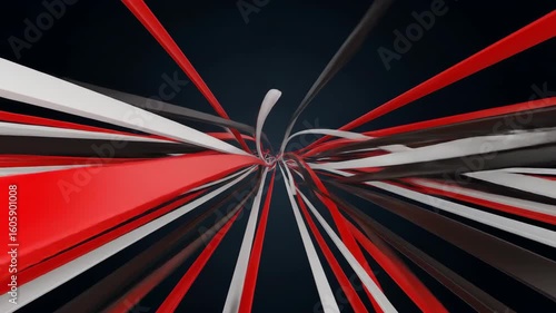 Wallpaper Mural Abstract image featuring converging red, white, and black lines creating a sense of speed and depth against a dark background. Torontodigital.ca