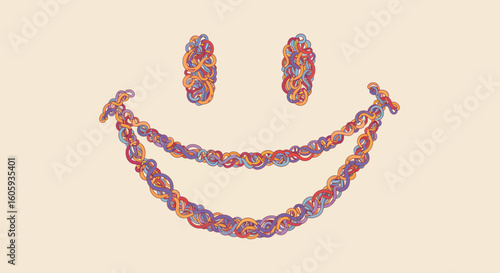 Creative Smile Design Graphic, Colorful Abstract Art, Graphic Design Concept, Digital Art, Joyful Mood