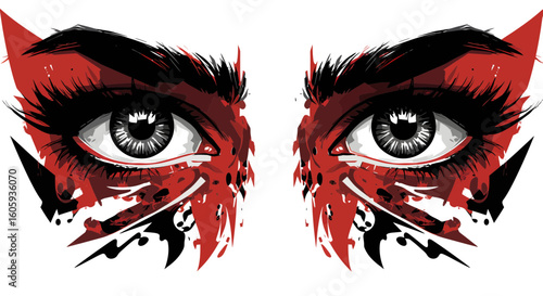 Artistic Graphic Design, Eyes, Abstract, Digital Illustration, Bold Colors, Creative Expression