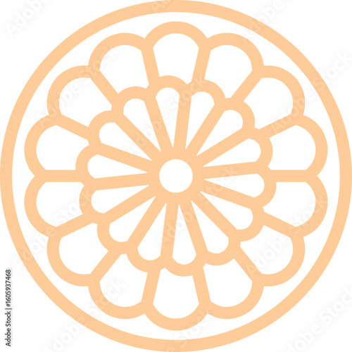 A traditional Korean circular floral pattern inspired by lattice and architectural designs. Perfect for Chuseok, Lunar New Year, and seasonal festive decorations.