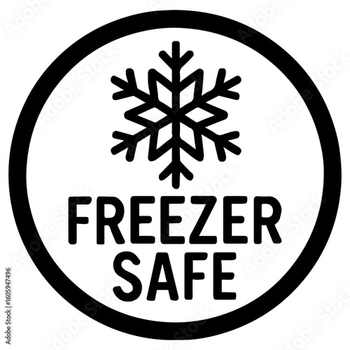 Freezer safe icon with transparent background in black and white style
