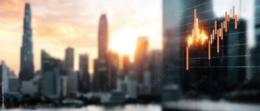 Fototapeta premium A digital infographic depicting the growth and performance of the energy industry through data visualization and analytics