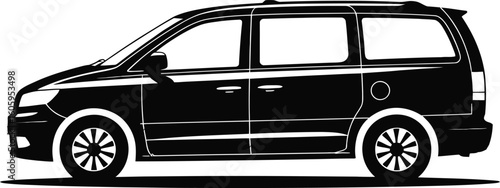 Minivan vehicle outline silhouette