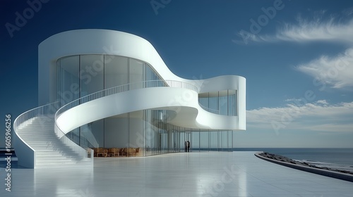 Modern Coastal Home with Curved Design