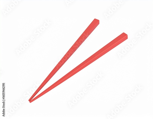 chopsticks 3d rendering isolated on white background cartoon plastic style icon