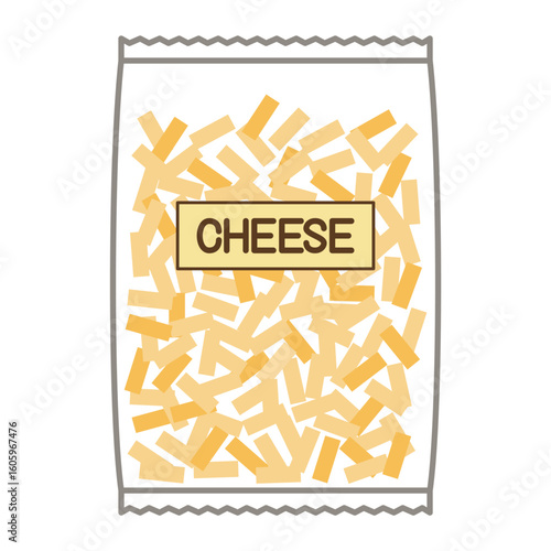 袋に入ったとろけるチーズのイラスト