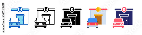 Car Dealership Multiple Style Icon Set Collection.  